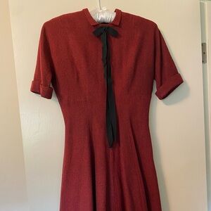 Gorgeous Vintage Red Wool Dress